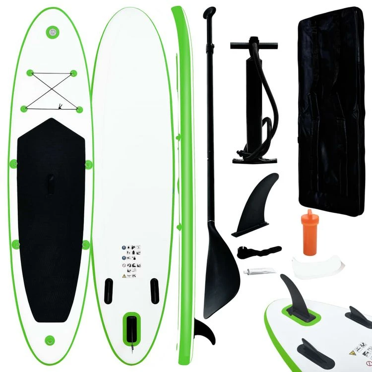 VIDAXL Ensemble De Planches SUP Gonflables Vert Et Blanc 3 VIDAXL Ensemble De Planches SUP Gonflables Vert Et Blanc