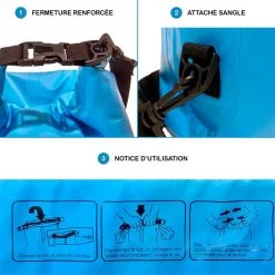 KANGUI Sac étanche 10L - Bleu + Sangle - Activités De Plein Air Et Sports Aquatiques -Arena Shop unnamed file 406