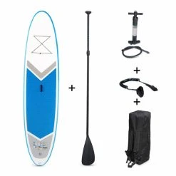 Alice's Garden Pack Stand Up Paddle Gonflable Rico 10'10 Avec Pompe Haute Pression Simple Action, Pagaie, Leash Et Sac