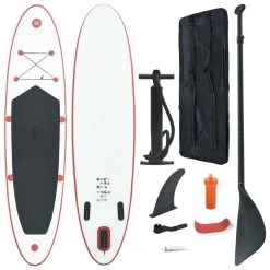 VIDAXL Stand Up Paddle Planche A Rame Rouge Et Blanc