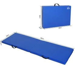HOMCOM Tapis De Gymnastique Yoga Pilates Fitness Pliable Portable Grand Confort 180L X 60l X 5H Cm Revêtement Synthétique Bleu -Arena Shop unnamed file 628