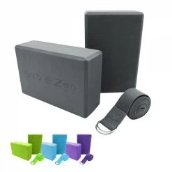 VIVEZEN Lot De 2 Briques De Yoga 23 X 15 X 7,5 Cm Et Sangle De Yoga 183 X 3,8 Cm - EVA -Arena Shop unnamed file 755